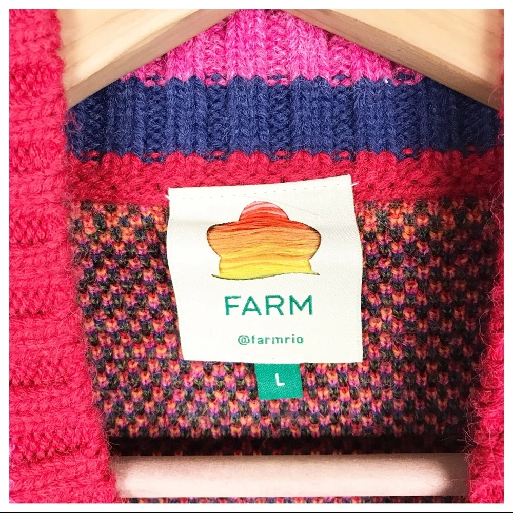 Farm Rio Full of Hearts Mock Neck Sweater Size Large - Picture 7 of 12